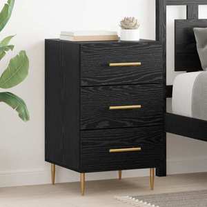 vidaXL Dulap de noapte Stejar Negru 40 x 40 x 66 cm Lemn compozit imagine