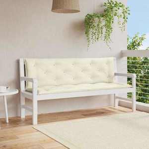 vidaXL Pernă bancă de grădină alb crem, 150x(50+50)x7cm, textil oxford imagine
