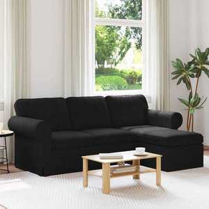 vidaXL Canapea Negru 215 x 138 x 80 cm țesătură imagine