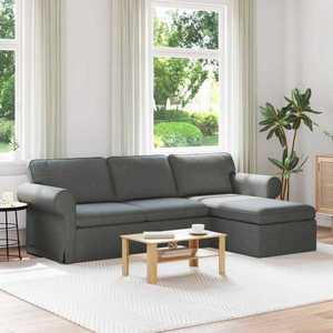vidaXL Canapea Gri închis 245 x 138 x 80 cm țesătură imagine