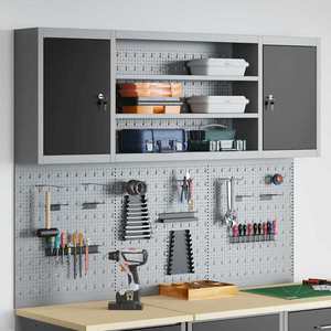 vidaXL Set dulap de unelte 4 pcs Negru Oțel vopsit electrostatic imagine