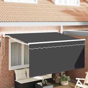vidaXL Cortina Retractabilă Dungi Antracit 300 x 200 cm țesătură imagine