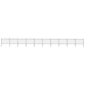 vidaXL Gard de grădină cu vârf tip suliță din oțel 1781, 5x120 cm, negru imagine