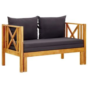 vidaXL Bancă grădină cu 2 locuri & perne, 122 cm, lemn masiv acacia imagine