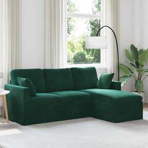 vidaXL Canapea Verde închis 198 x 134 x 80 cm Catifea imagine