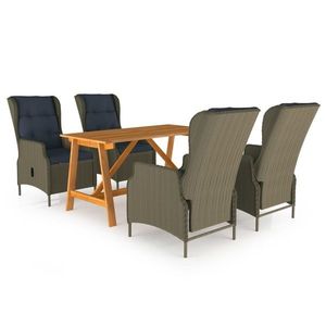 vidaXL Set mobilier de grădină, 5 piese, maro imagine