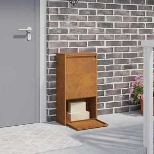 vidaXL Cutie pentru colet cu depozitare cu ușă Ruginit 44 x 22 x 82 cm imagine