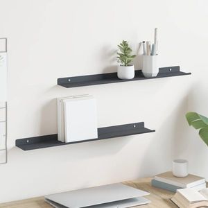 vidaXL Raft suspendat Pe perete 2 pcs Antracit 60 x 8, 5 x 2, 5 cm Oțel imagine
