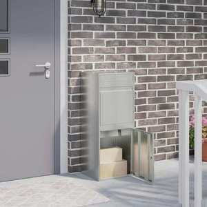 vidaXL Cutie pentru colet Argintiu 47, 5 x 38 x 59 cm Oțel Galvanizat imagine