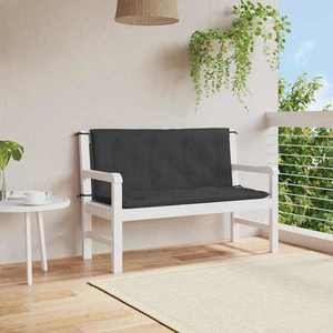 vidaXL Pernă bancă de grădină, negru, 120x(50+50)x7cm, material oxford imagine