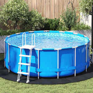 vidaXL Folie pentru Bază de Piscină Negru Ø 244 cm Țesătură Nețesută imagine