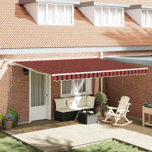 vidaXL Cortina Retractabilă Portocalie și maro 450 × 350 cm imagine
