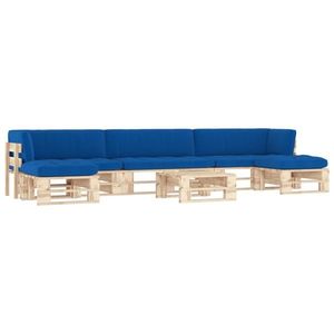 vidaXL Set mobilier de grădină cu perne, 6 piese, lemn pin tratat imagine