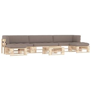 vidaXL Set mobilier de grădină cu perne, 6 piese, lemn pin tratat imagine