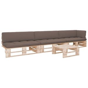 vidaXL Set mobilier paleți cu perne, 4 piese, lemn de pin tratat imagine