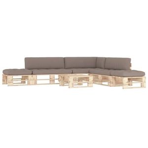 vidaXL Set mobilier de grădină cu perne, 6 piese, lemn pin tratat imagine