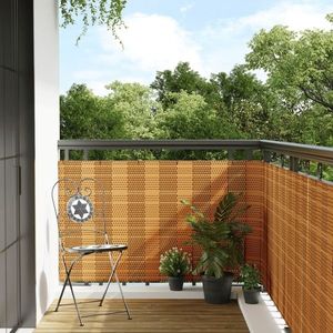 vidaXL Paravan Balcon Maro Deschis 500x100 cm Poly Rattan imagine