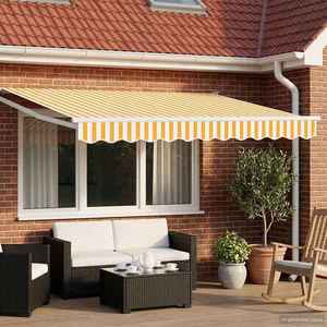 vidaXL Copertină retractabilă Galben și alb 2, 5 x 2 m imagine
