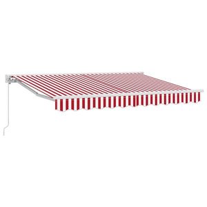 vidaXL Copertină retractabilă manuală Roșu și Alb 3, 5 x 2, 5 m imagine