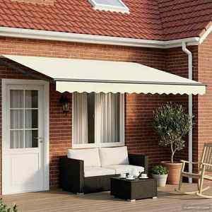 vidaXL Copertină retractabilă Crem 4 x 2 m 100% Poliester și Aluminiu imagine