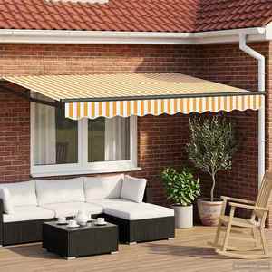 vidaXL Cort electric retractabil Galben și alb 2, 5 x 2 m imagine