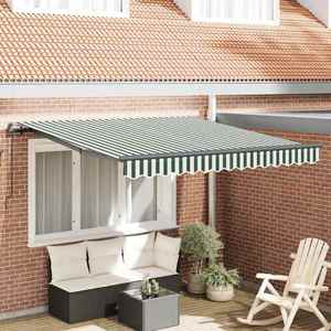 vidaXL Cortina Retractabilă Manual Verde și alb 300 x 250 cm imagine