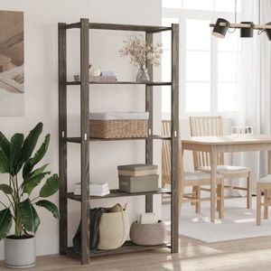 vidaXL Suport depozitare 5 niveluri gri, 80x38x170 cm, lemn masiv pin imagine