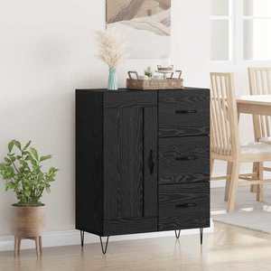 vidaXL Bufet cu sertar Stejar Negru 69, 5 x 34 x 90 cm Lemn prelucrat imagine