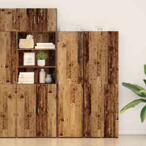 vidaXL Bufet 2 pcs Lemn vechi 50 x 42, 5 x 185 cm imagine