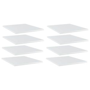 vidaXL Plăci bibliotecă, 8 buc. alb extralucios, 40 x 50 x 1, 5 cm, PAL imagine