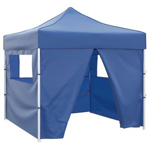 41466 vidaXL Blue Foldable Tent 3 x 3 m with 4 Walls imagine