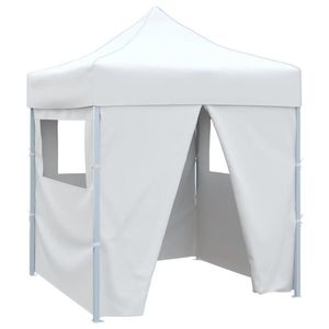 vidaXL Cort de petrecere pliabil cu 4 pereți, alb, 2 x 2 m, oțel imagine