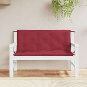 vidaXL Pernă bancă de grădină roșu vin, 120x(50+50)x7cm, textil oxford imagine