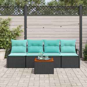 vidaXL Set de masă pentru grădină Negru Rattan poli imagine