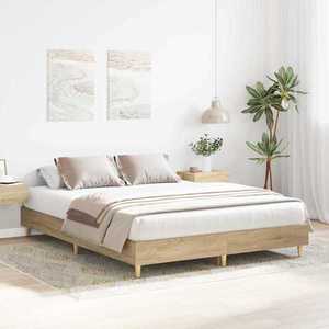 vidaXL Cadru de pat 2 pcs Sonoma 152 x 203 cm Lemn compozit imagine