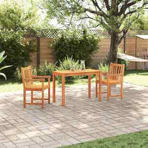 vidaXL Set de masă pentru grădină 3 pcs Maro Lemn Solid de Acacia imagine