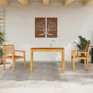 vidaXL Set de masă pentru grădină 3 pcs Maro Lemn Solid de Acacia imagine