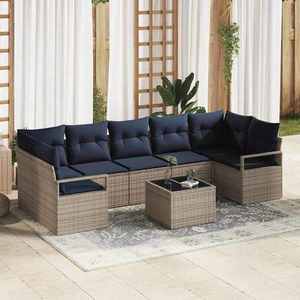 vidaXL Set de canapea 8 pcs Gri poliratan imagine