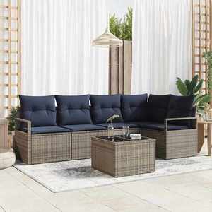 vidaXL Set de canapea 6 pcs Gri poliratan imagine