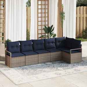 vidaXL Set de canapea 6 pcs Gri poliratan imagine