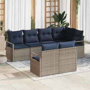 vidaXL Set de canapea 7 pcs Gri poliratan imagine
