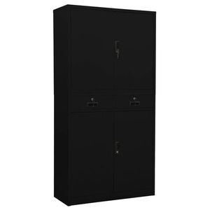vidaXL Dulap de birou, negru, 90x40x180 cm, oțel imagine