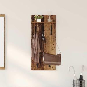 vidaXL Răcător de paltoane montat pe perete Lemn vechi 40 x 10 x 90 cm imagine
