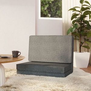 vidaXL Scaun de podea pliabil, gri deschis, material textil imagine