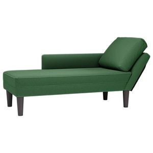 vidaXL Șezlong cu pernă, țesătură verde închis din velur imagine