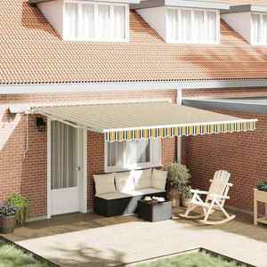 vidaXL Cortina Retractabilă cu Verde și galben 400 ×350 cm țesătură imagine