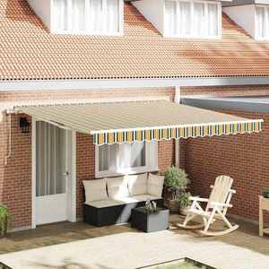 vidaXL Cort electric retractabil Verde și galben 400 × 350 cm imagine