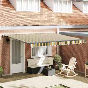 vidaXL Cortina Retractabilă Verde și galben 400 × 350 cm imagine