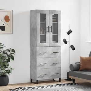 vidaXL Dulap înalt, gri beton, 69, 5x34x180, lemn compozit imagine