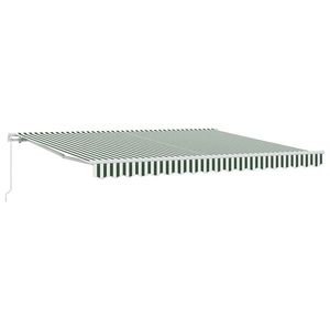 vidaXL Cortina Retractabilă Manual Verde și alb 400 × 300 cm imagine